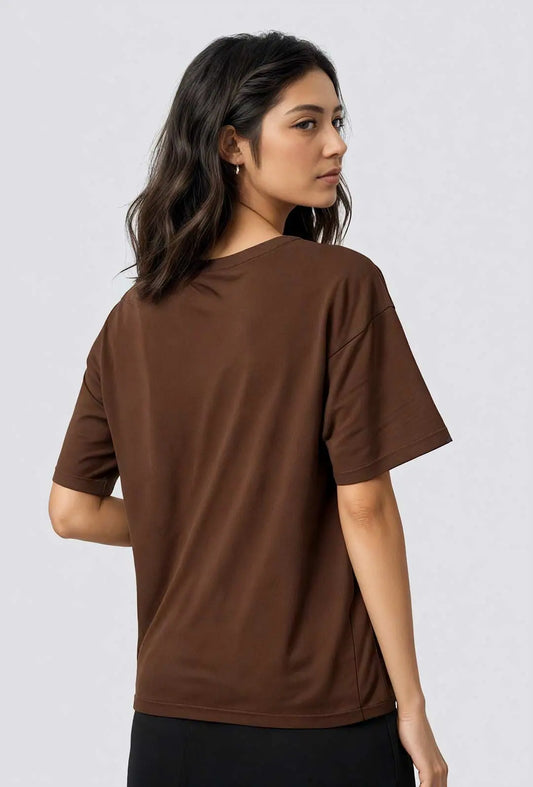 Brown Heavyweight Oversized Women T-Shirt