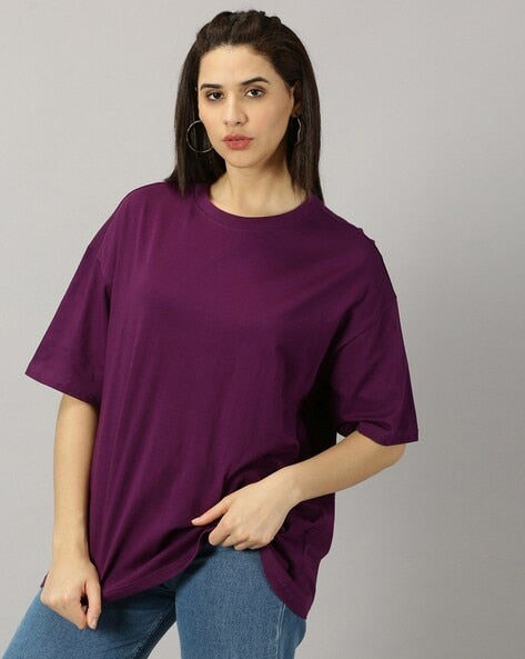 Purple Heavyweight Oversized Women T-Shirt