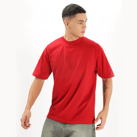 Red Heavyweight Oversized Male T-Shirt