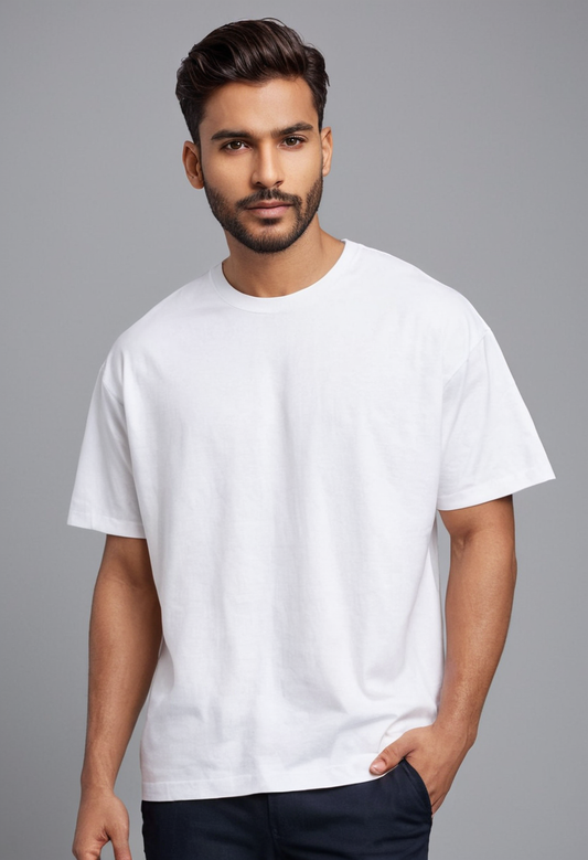 White Lightweight Oversized Male T-Shirt